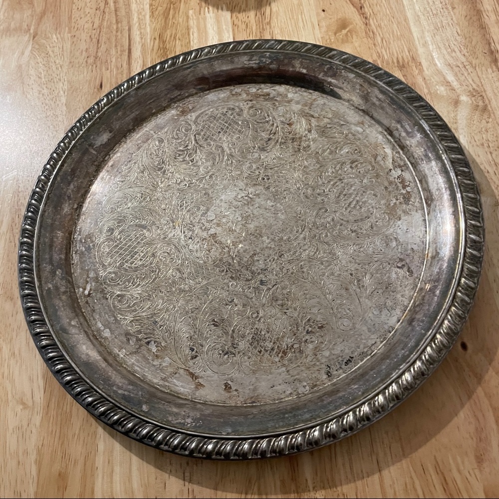 Vintage Leonard Silver Plate Serving Tray